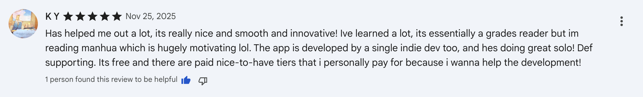 Testimonial screenshot